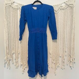 Vintage Old Money Karin Stevens Hollywood Embroidered Pencil Dress Sz 4